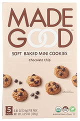 MadeGood Chocolate Chip Soft Baked Cookies, Organic Snacks, 0.85oz Each