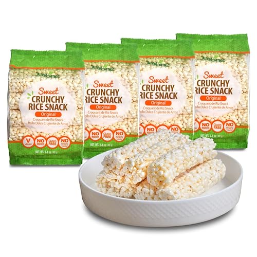 Jayone Crunchy Rice Cake Roll Snacks, Original Rice Cakes, Gluten Free, Vegan, Healthy Snacks for Adults and Kids, Simple Ingredients, No Artificial