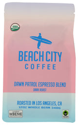 Beach City Coffee Dawn Patrol Whole Bean Coffee, 12 Ounce