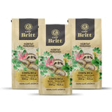 Café Britt® - Costa Rican Habitat Sloth Coffee (10.5 oz.) (3-Pack) - Whole Bean, Arabica Coffee, Kosher, Gluten Free, 100% Gourmet & Medium Light