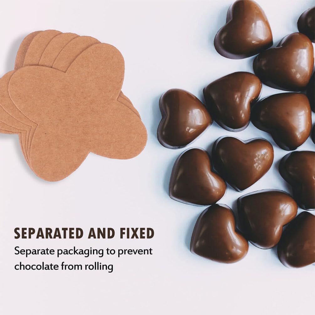Tofficu 100pcs Kraft Paper Chocolate Separating Trays Truffle Holder for Confections Caramels Chocolate Parties Special Events