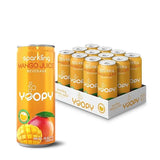 Yoopy Sparkling Mango Juice - 12-Pack (10.82 fl oz Cans) - 55% Mango Juice - No Added Sugar - Natural Hydration with Tropical Flavor - Ideal