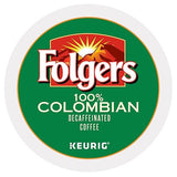 Folgers 100 percent Colombian Decaf single serve K-cup pods for Keurig brewers, 48 Count