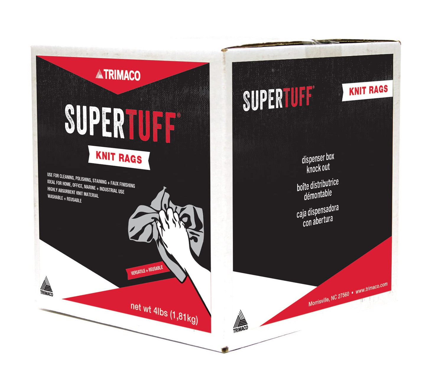 Super Tuff 10832 Multi-Purpose Mixed Knit Wiping Cloth, White, Cotton