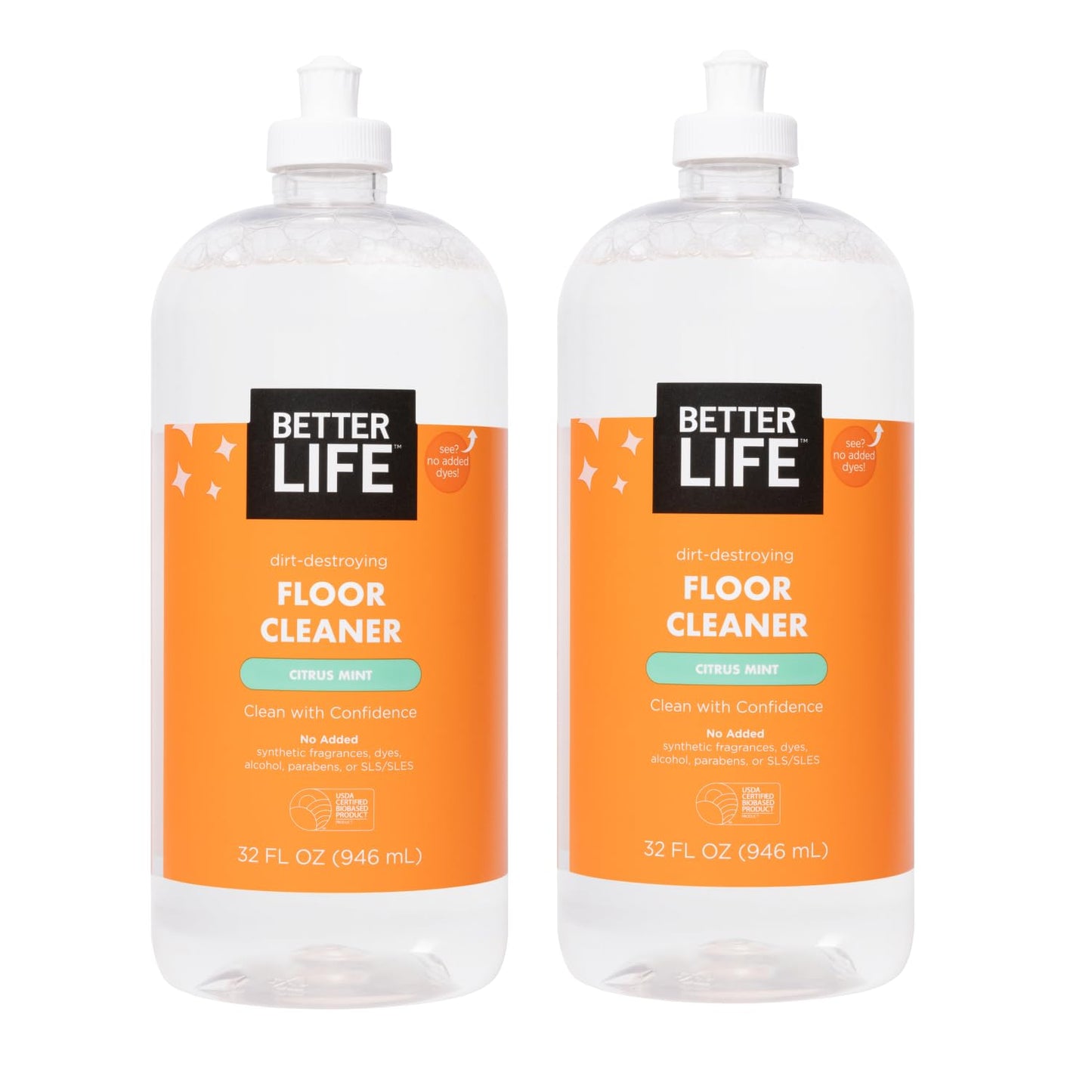 Better Life Floor Cleaner - Liquid Multipurpose Cleaner for Wood, Tile, Laminate, Vinyl, Bamboo - Hardwood Floor Cleaner for Mopping - Citrus Mint, 32