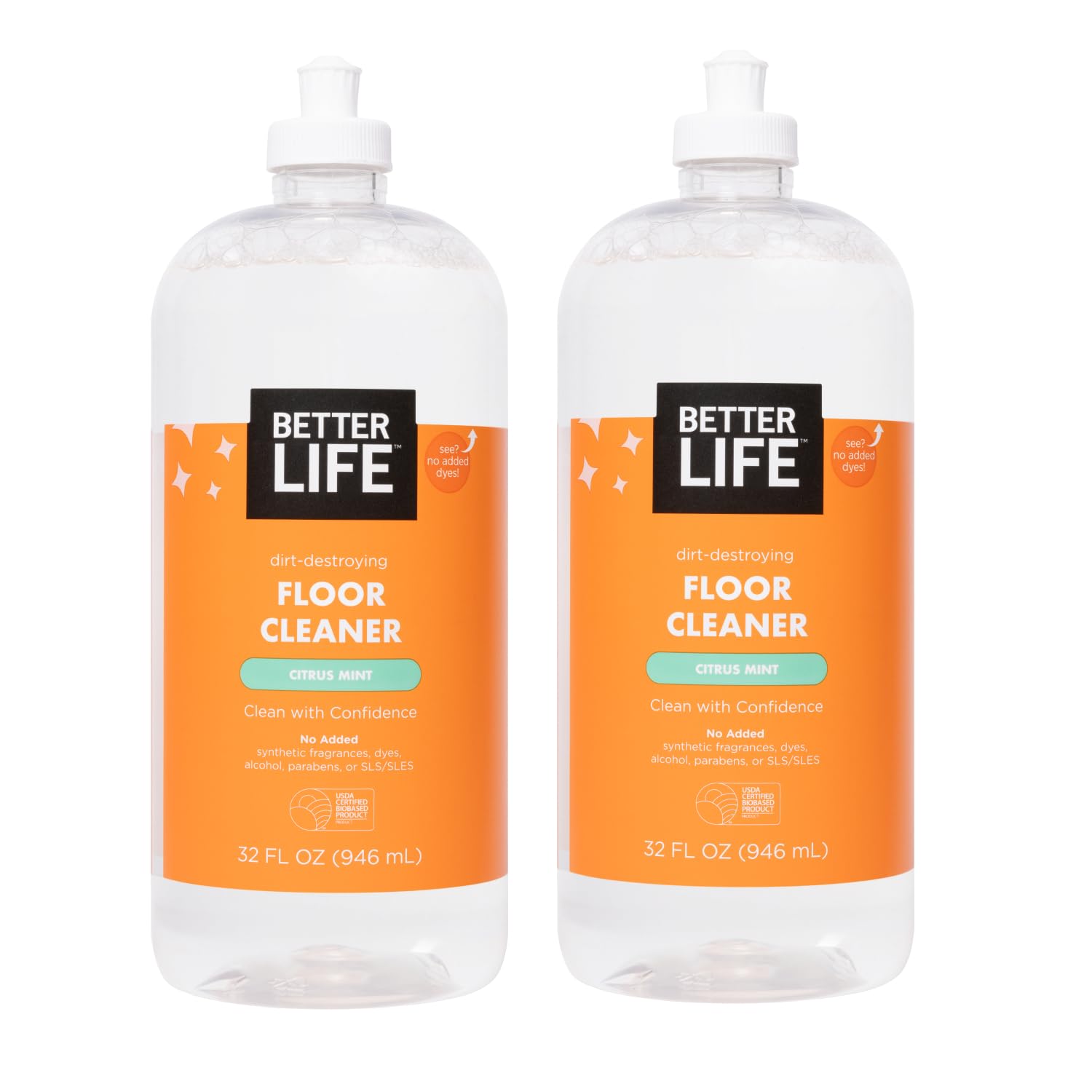 Better Life Floor Cleaner - Liquid Multipurpose Cleaner for Wood, Tile, Laminate, Vinyl, Bamboo - Hardwood Floor Cleaner for Mopping - Citrus Mint, 32