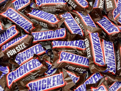 FUN SIZE Chocolate Candy Bars 2 lb - Anti Melt Pack, Individually Wrapped (52 Pieces), Bulk, Snack-Size Format, Crunchy Peanuts & Smooth Caramel