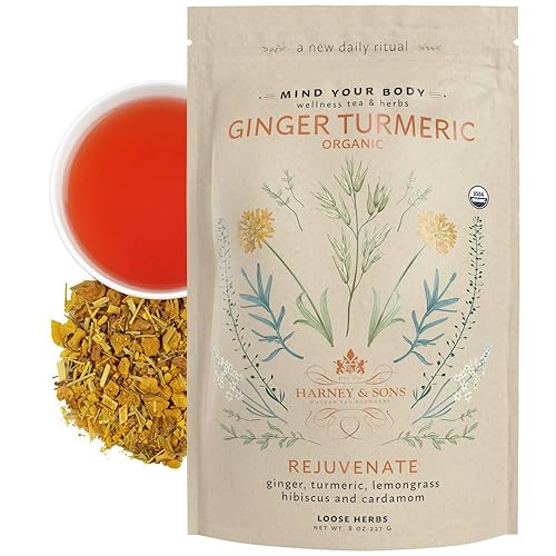 Harney & Sons Organic Ginger Turmeric | 8oz Bag of Loose Ginger and Turmeric