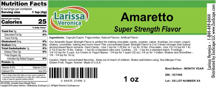 Amaretto Super Strength Flavor (1 oz, ZIN: 527496)