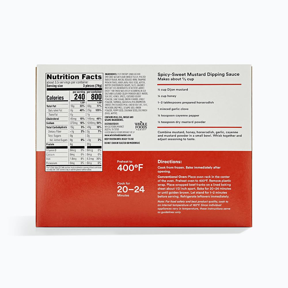 365 by Whole Foods Market, Everything Pastry Mini Uncured Hot Dogs, 10 ct, Frozen