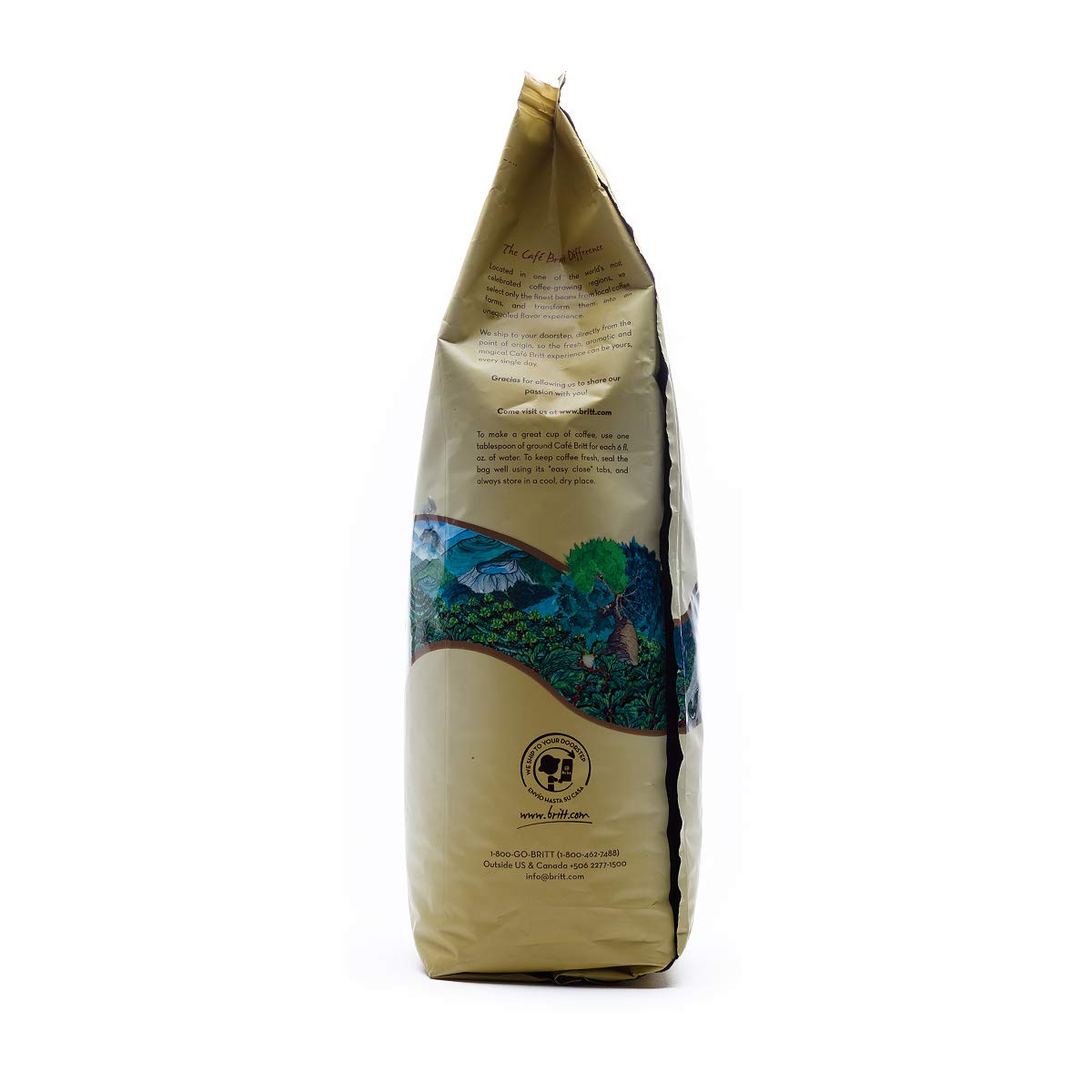 Café Britt® - Costa Rican Decaffeinated Coffee (2 Lbs.) (2-Pack) (4 Lbs Total) - Whole Bean, Arabica Coffee, Kosher, Gluten Free, 100% Gourmet & Dark