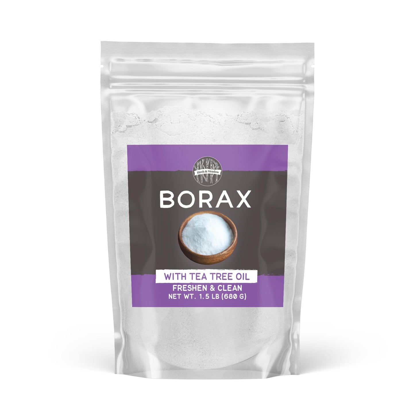 Birch & Meadow Borax with Tea Tree Essential Oil, 1.5 lb, Fresh Scent, Cleaning & Laundry