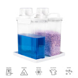 68oz Laundry Detergent Container, 2 Pack Plastic Liquid Detergent Dispenser for Laundry Room Powder,Soap,Fabric Softener, Scent Beads Storage