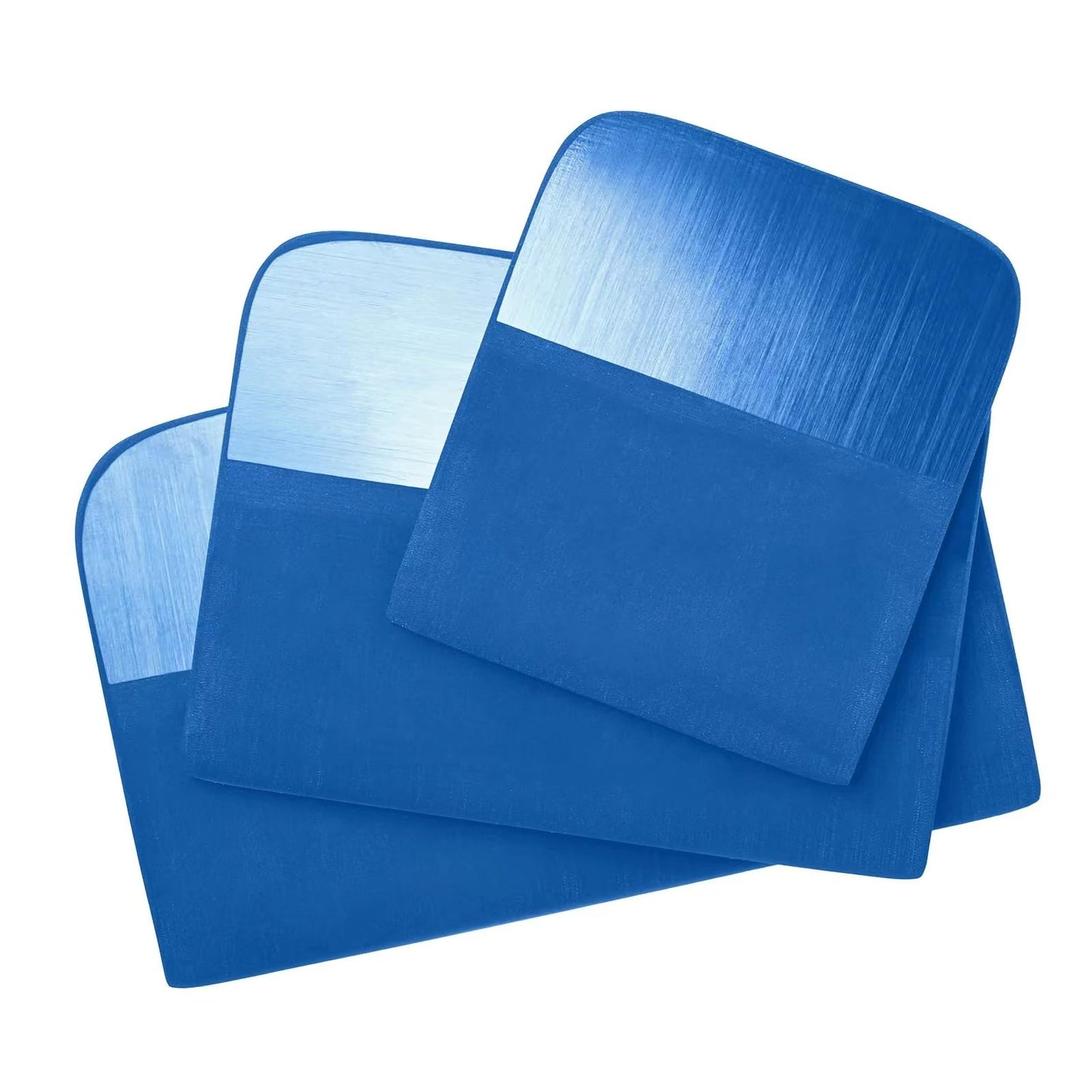 QIKUSI 3pcs/Set Carbon Fiber Film Install Squeegee Vinyl Car Wrap PPF Rubber Scraper Glass Window Tinting Household Cleaning Tool (Blue)