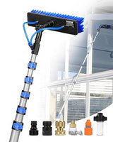 VEVOR Water Fed Pole Kit, 36FT Solar Panel Cleaning Pole with Extendable Handle, 180° Rotatable Brush Head & 65.6FT Hose, Household & Outdoor Window