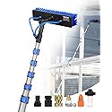 VEVOR Water Fed Pole Kit, 36FT Solar Panel Cleaning Pole with Extendable Handle, 180° Rotatable Brush Head & 65.6FT Hose, Household & Outdoor Window