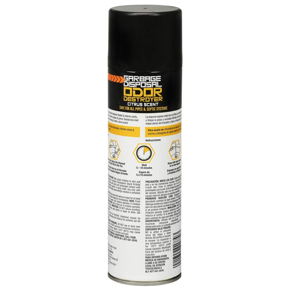 Zep Foaming Garbage Disposal Odor Destroyer - 19 Ounces - ZUDGF19 - Cleans Blades and Removes Odor