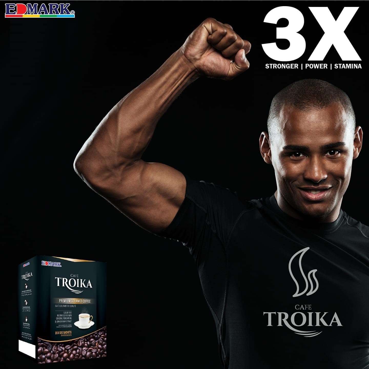 EDMARK Red Yeast Coffees, Cafe Coffee Pods, Cafe Troika Coffee for Men - Sugar-free Variety Pack (Pack of 3)
