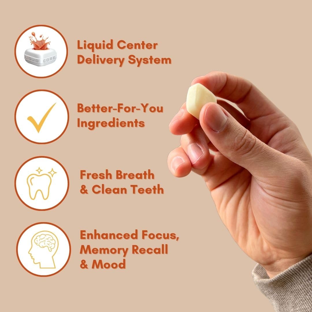JAVACHEW Coffee Gum (23 Pieces) 40mg of Natural Caffeine per Piece - Sugar-Free Caffeinated Coffee Gum - No Aspartame - Xylitol for Oral Health, Mocha
