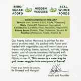 Hidden Foods Slow Cooked Marinara Sauce with Natural Vegetables, 24 oz. Jar, Low Carb and Low Sodium, No Sugar Added, Thick and Delicious Flavor