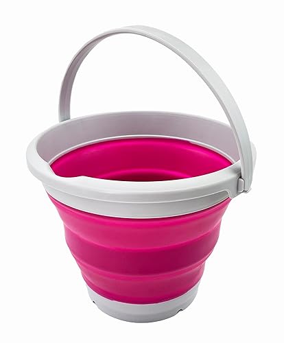 SAMMART 5.5L (1.4 Gallon) Collapsible Plastic Bucket - Foldable Round Tub - Portable Fishing Water Pail - Space Saving Outdoor Waterpot