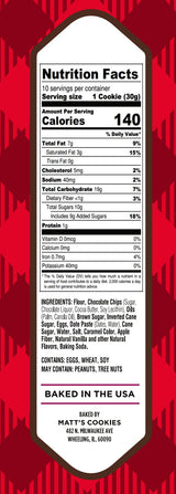 Matt's Bakery | Chocolate Chip Cookies | Soft-Baked, Non-GMO, All-Natural Ingredients; 4 Bags (10.5oz Each)