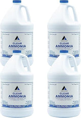 Elite Tool Center 4 Pack 1 Gallon Clear Ammonia Cleaning Solution Multi-Purpose Liquid 128oz Bottles
