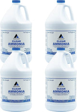 Elite Tool Center 4 Pack 1 Gallon Clear Ammonia Cleaning Solution Multi-Purpose Liquid 128oz Bottles