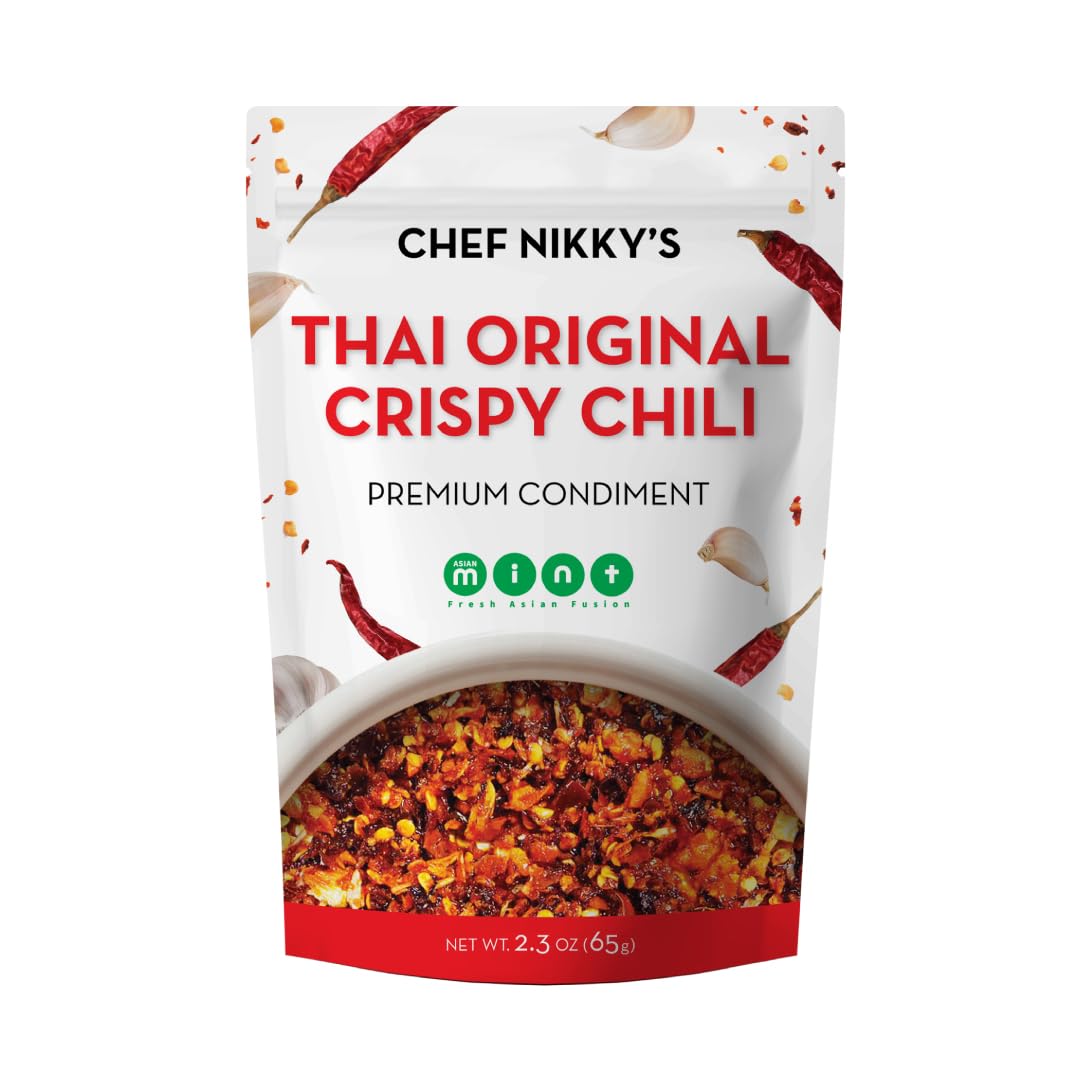 CHEF NIKKY'S THAI ORIGINAL CRISPY CHILI - Premium Thai Chili Crisp with Garlic Oil & Peppers - No MSG
