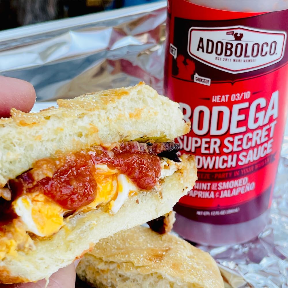 Adoboloco Bodega Super Secret Sandwich Sauce - Hint of Smoked Paprika & Jalapeno - 12 FL OZ - Savory Sandwich Sauce - Made in USA