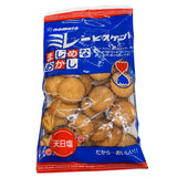 Nomura Irimame Makime Mire Biscuits (4.58oz). Thin retro style wheat cookies from Japan. (TCS-14 L-1) - Pack of 6