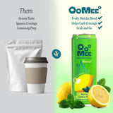 OoMee Fruity Matcha Drink | Lemon & Mint | Fruit?Infused, Plant?Based Vegan Beverage with Sustained Energy, Natural Craving Support, Low-Calorie, No
