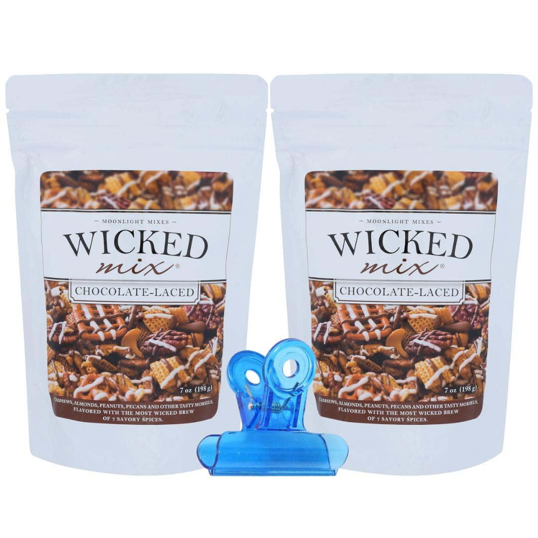 Wicked Mix Mix Chocolate Laced 7 oz (Pack of 2) - Dots Snack Mix - Bold Chex Mix with Food a Random Item - 3 Total Items