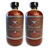 Horseshoe Brand Maple Cayenne Hot Sauce made with Crown Maple Syrup, 8oz Bottle (2 Pack)