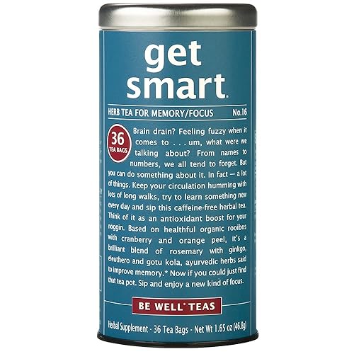 The Republic of Tea Be Well No. 16, Get Smart Herbal Tea For Memory/FocusGet Smart Tea, 36-Count