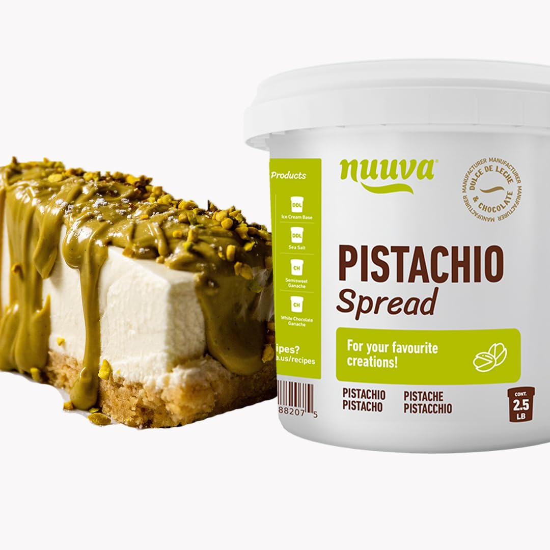 Nuuva Foods Pistachio Spread | Rich & Nutty Pistachio Cream for Dubai Chocolate Bar | Smooth Nut Butter & Spreadable Cream | Perfect for Chocolate