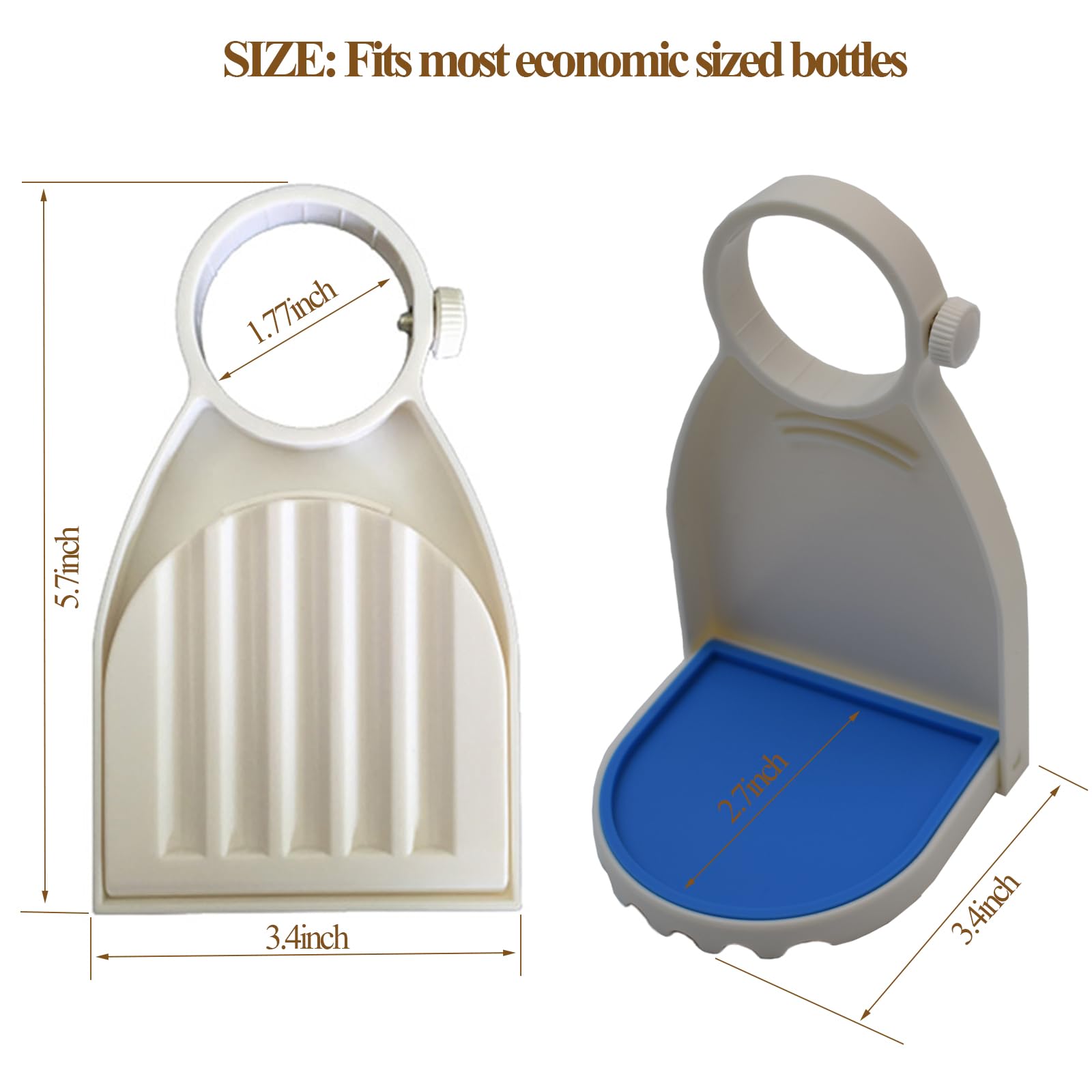 Laundry Detergent Station 2 Pack - Drip Catcher/Cup Holder Fits Most Bottles, No Leaks (3.5" x 3.5" x 5.9", White)