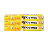KUREHA Krewrap Plastic Cling Wrap, Pack of 3, 65 sq ft. Per Roll, Clear