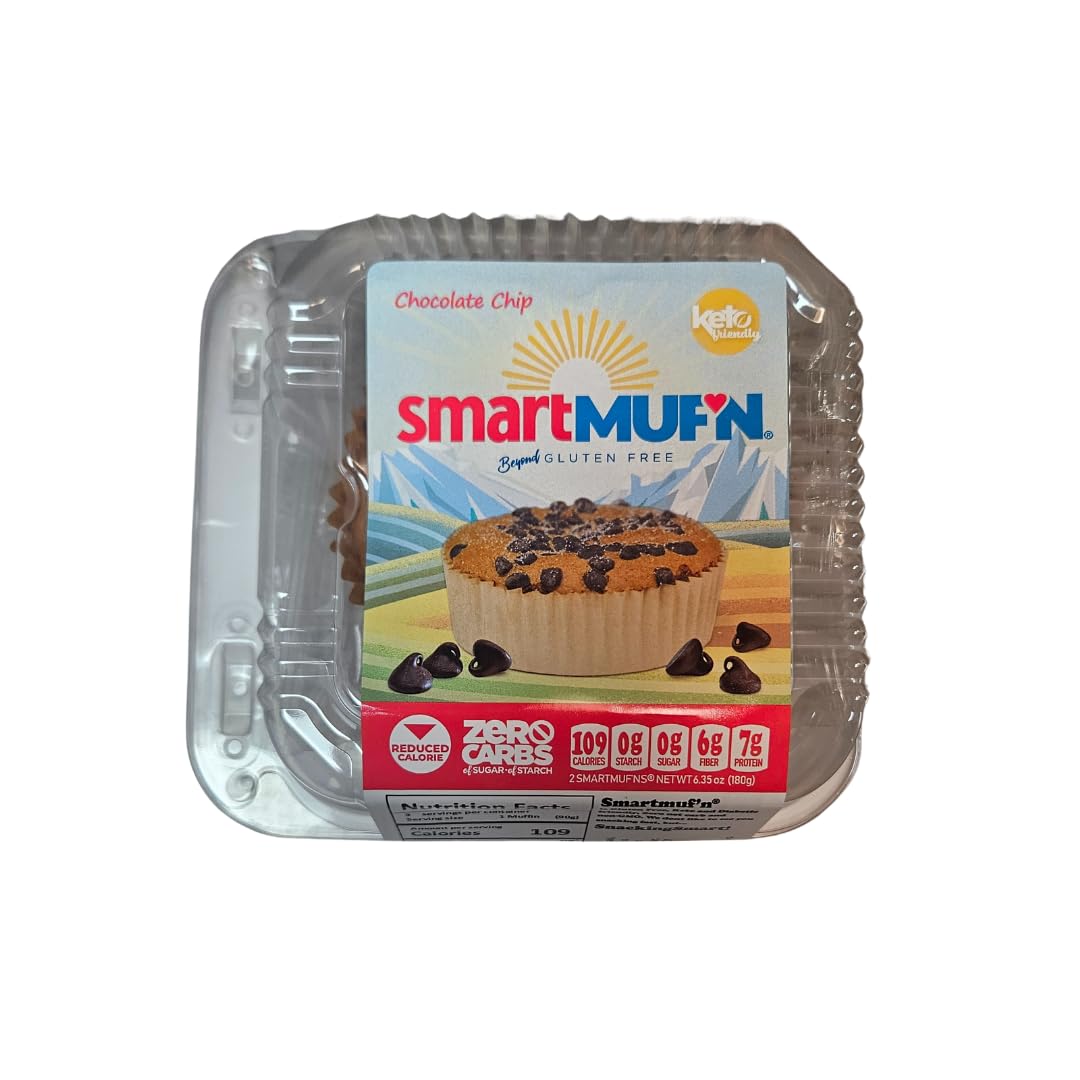 Smartmuf'n Chocolate Chip - Gluten Free- Sugar Free- Keto Friendly 12pack