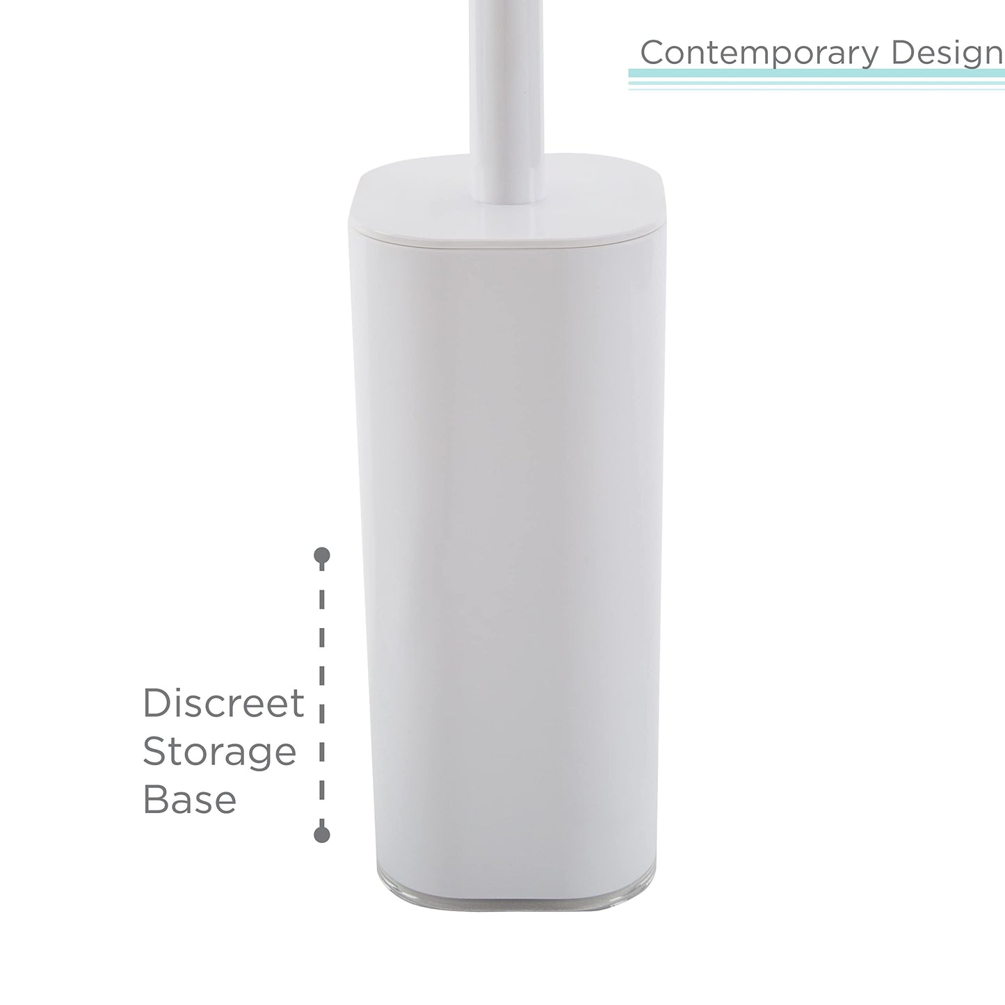 Bath Bliss Acrylic Bathroom Toilet Bowl Brush and Holder in White
