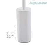 Bath Bliss Acrylic Bathroom Toilet Bowl Brush and Holder in White