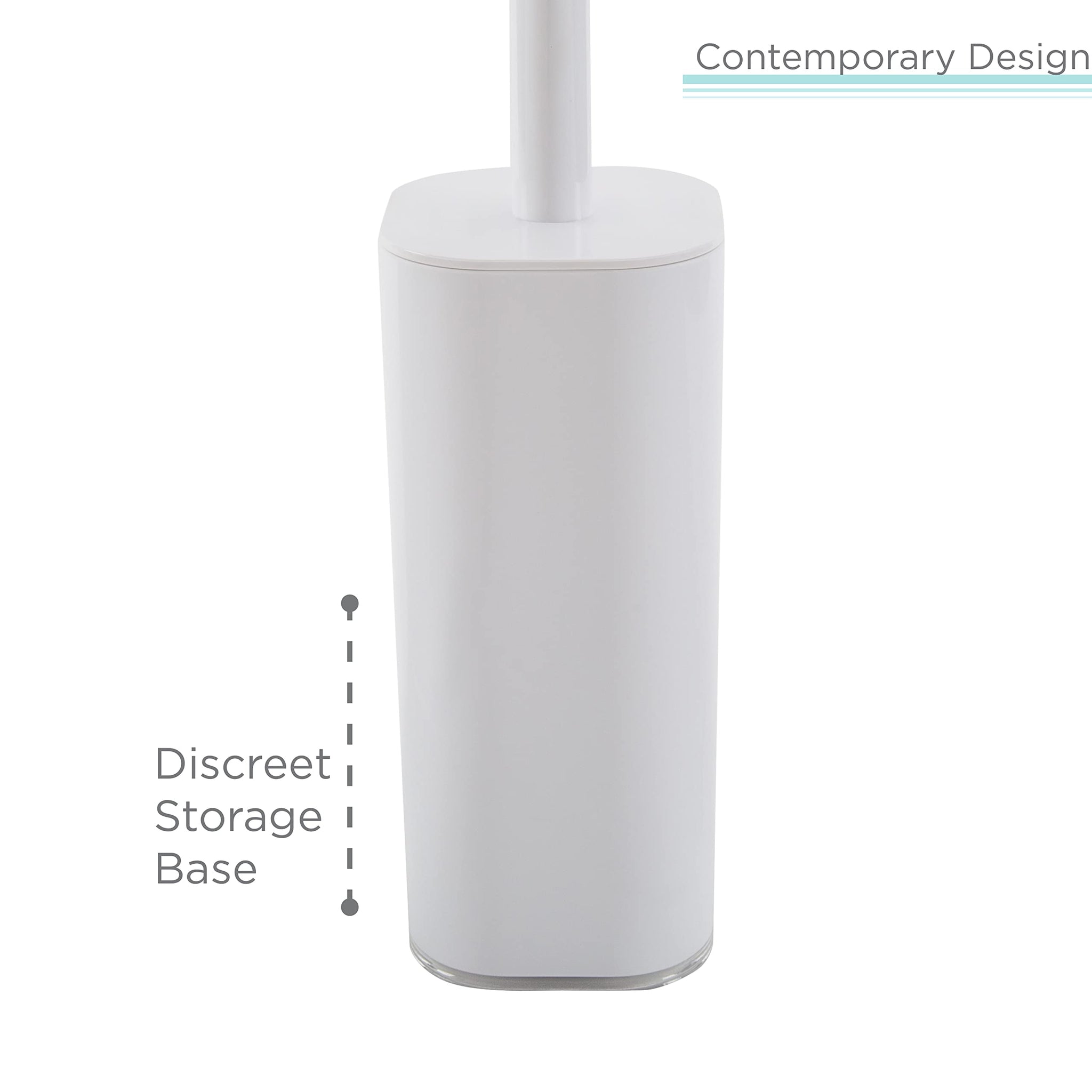 Bath Bliss Acrylic Bathroom Toilet Bowl Brush and Holder in White