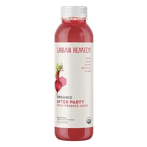 Urban Remedy After Party Organic Juice, Cold-Pressed, 12 fl oz, Carrot, Apple, Lemon, Ginger & Beet Blend, Digestion Support, Revitalizing Fresh