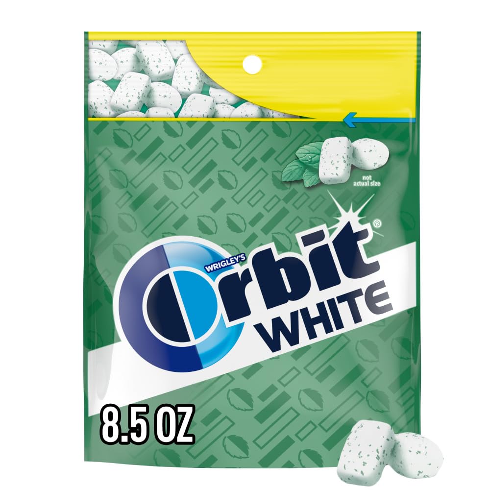 ORBIT WHITE Sweet Mint Sugar Free Gum, Soft Chew ADA Approved Chewing Gum, 120 Ct Resealable Bag