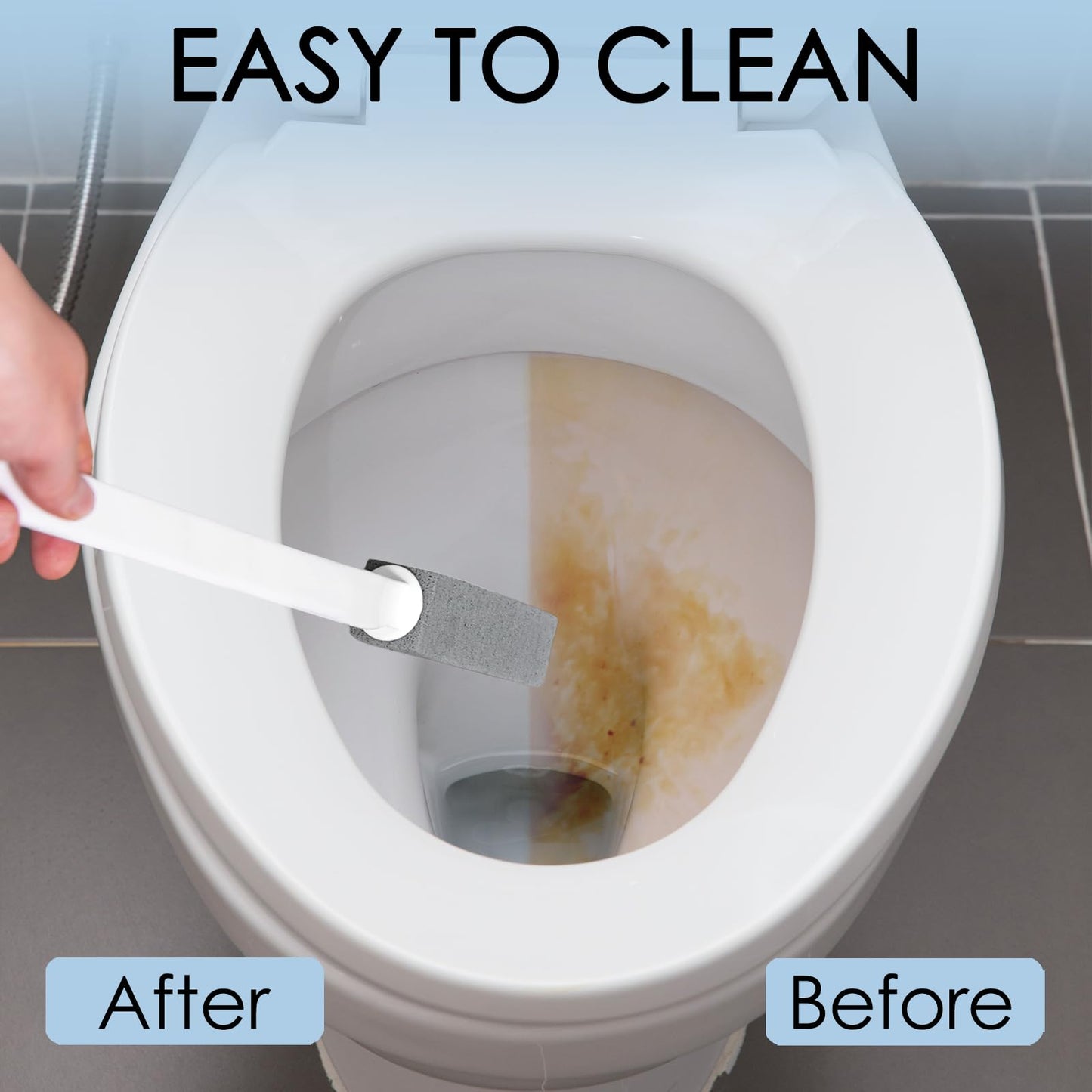 12 Pack Pumice Stone Toilet Bowl Cleaner with Extra Long Handle, Pumice Stone for Toilet Cleaning Toilet Stain Remover Heavy Duty Pumice Toilet