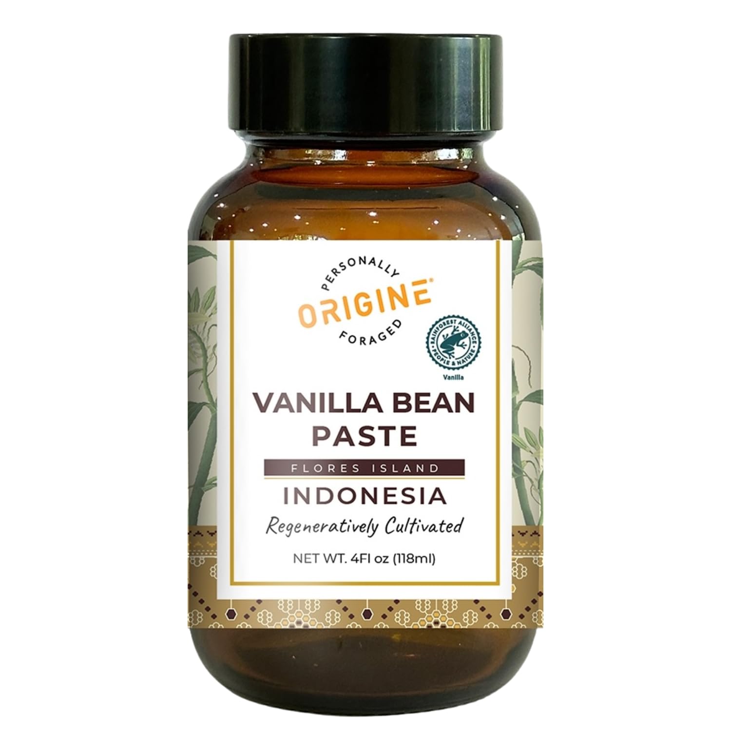 ORIGINE Pure Indonesian Vanilla Bean Paste (4 fl oz) | Non-GMO, Kosher, Rainforest Alliance Certified