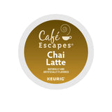Cafe Escapes, Chai Latte Tea Beverage, Single-Serve Keurig K-Cup Pods, 48 Count (2 Boxes of 24 Pods)