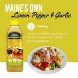 World Harbors Lemon Pepper Garlic Sauce & Marinade, Made in Maine, Ideal for Chicken Wings, Seafood, Grilled Meats, Salads, Stir-Fries, Sandwiches