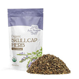 Halo Naturals Organic Skullcap Herb Cut & Sift, 4 Ounces (Scutellaria lateriflora) USDA Certified | Resealable Pouch| Packaged in The USA (Pack of 1)