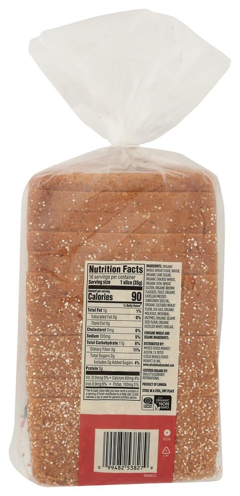 365 by Whole Foods Market Organic Whole Wheat Bread, 20 OZ